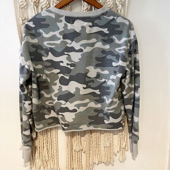 Spiritual Gangster Mazzy Pullover Sweatshirt SZ SM Cropped Camo Green Athleisure - Picture 3 of 7